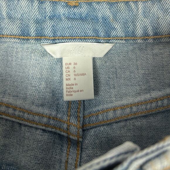 H&M Jean Skirt size 6 ripped distressed denim casual short mini skirt - Picture 3 of 5